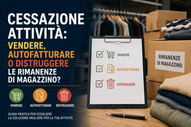 Cessazione attività e gestione delle rimanenze di magazzino tra vendita dello stock, autofattura e distruzione della merce